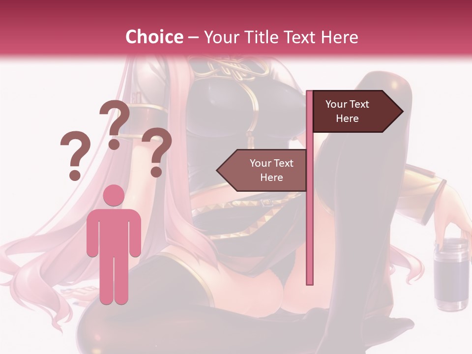 A Girl Sitting On A Chair With A Pink Background PowerPoint Template