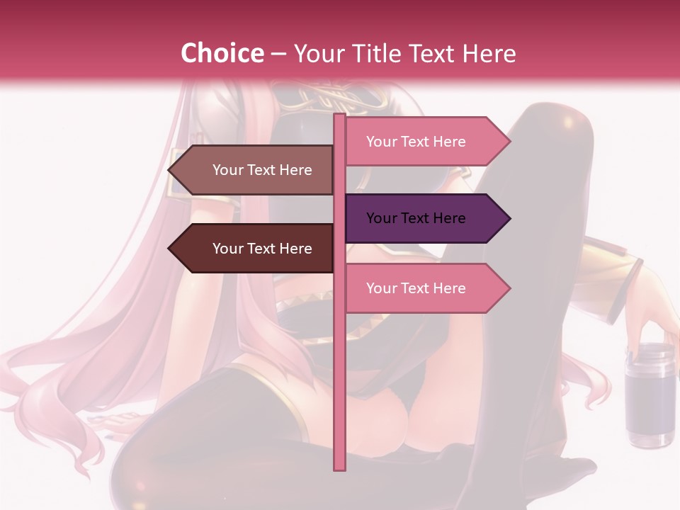 A Girl Sitting On A Chair With A Pink Background PowerPoint Template