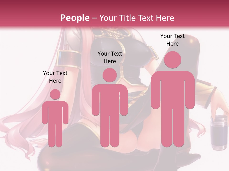 A Girl Sitting On A Chair With A Pink Background PowerPoint Template