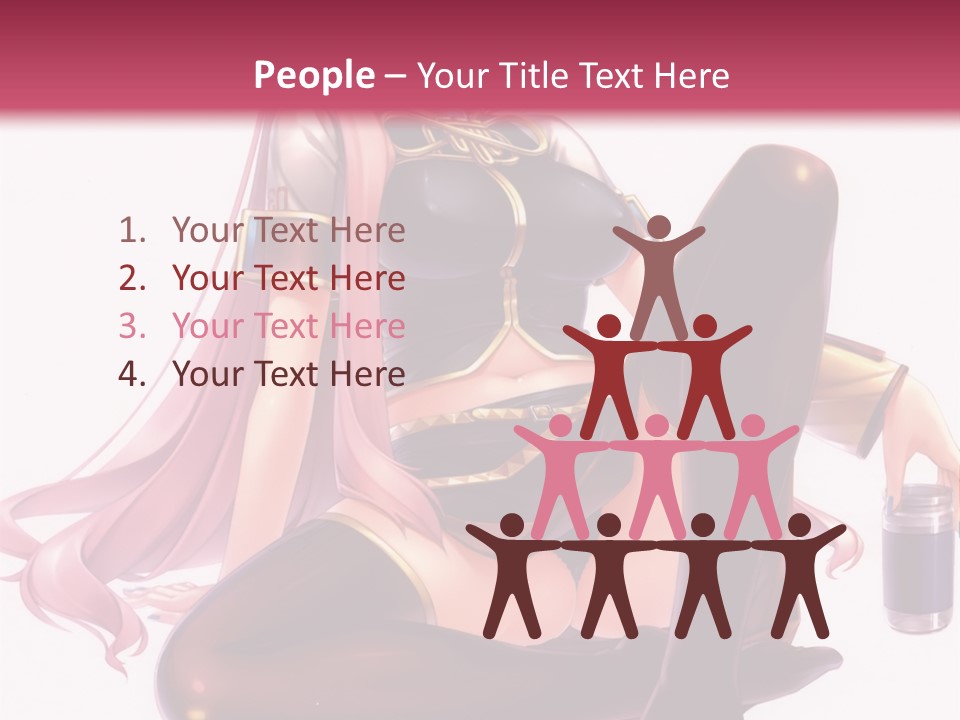 A Girl Sitting On A Chair With A Pink Background PowerPoint Template