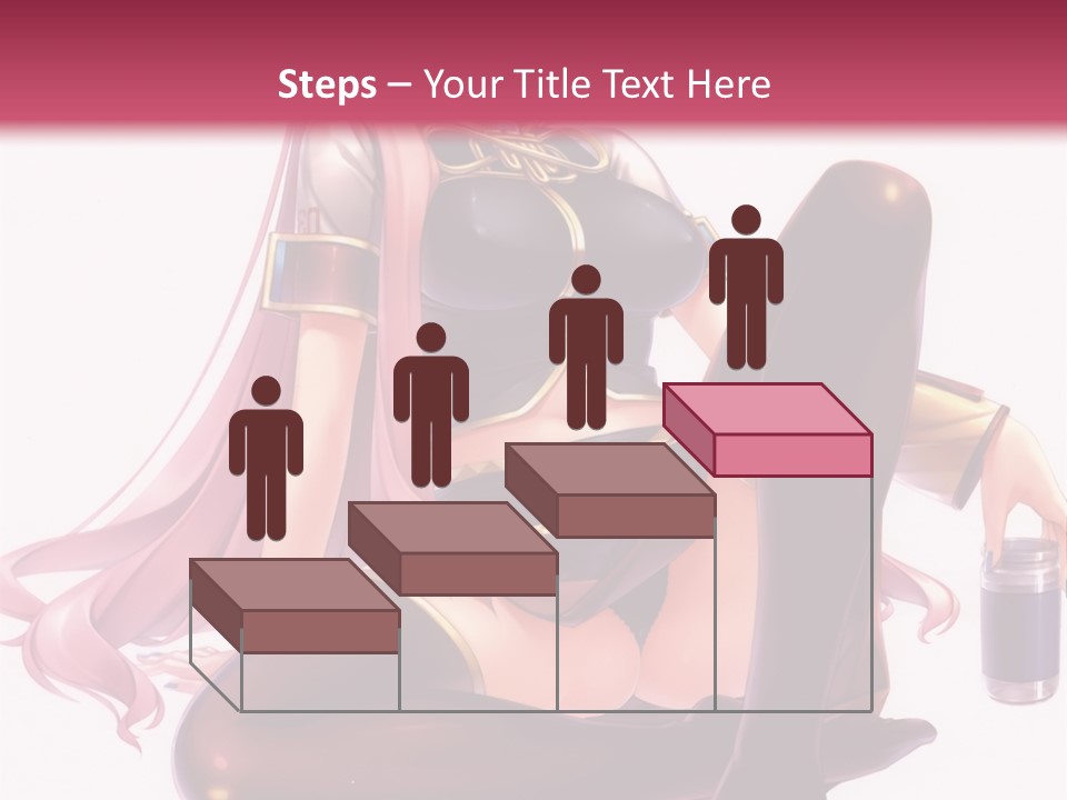 A Girl Sitting On A Chair With A Pink Background PowerPoint Template