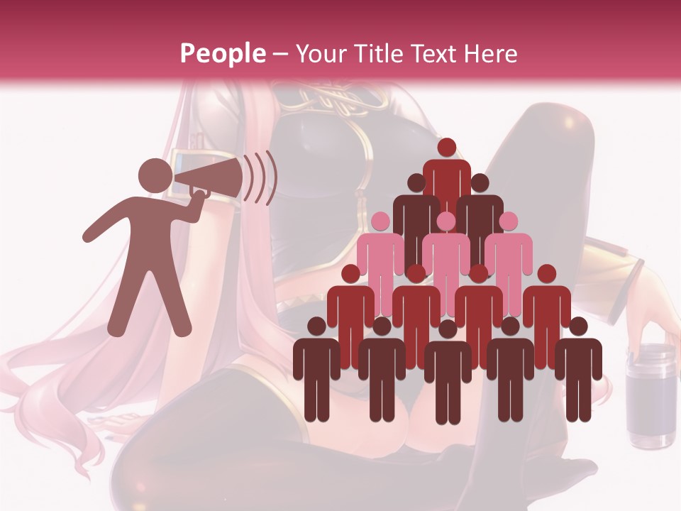 A Girl Sitting On A Chair With A Pink Background PowerPoint Template