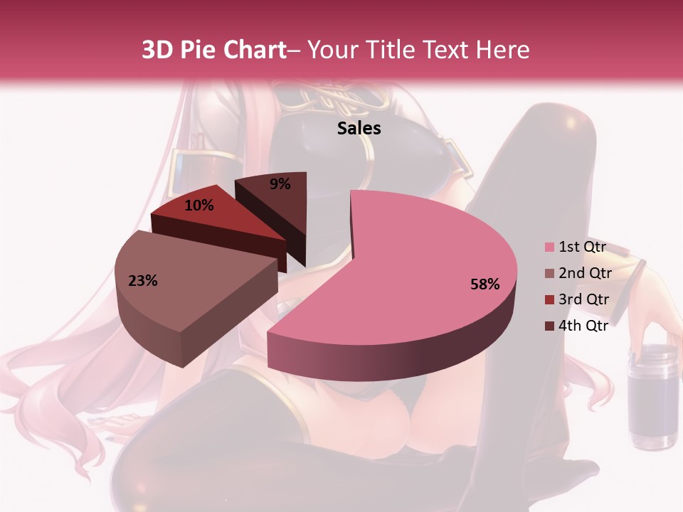 A Girl Sitting On A Chair With A Pink Background PowerPoint Template