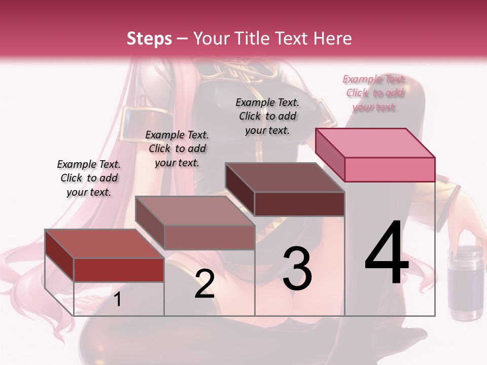 A Girl Sitting On A Chair With A Pink Background PowerPoint Template