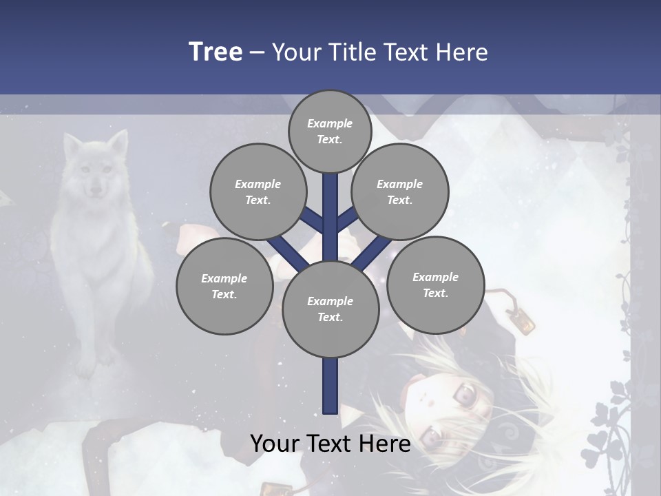 A Woman Laying On Top Of A Tree Next To A Cat PowerPoint Template