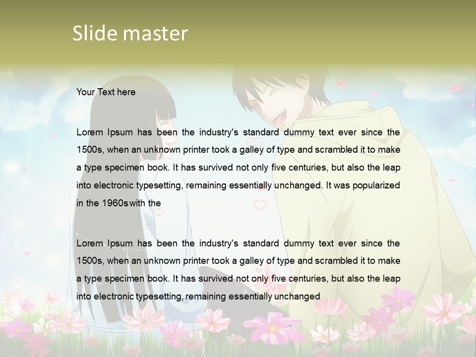 A Couple Of People Standing Next To Each Other PowerPoint Template