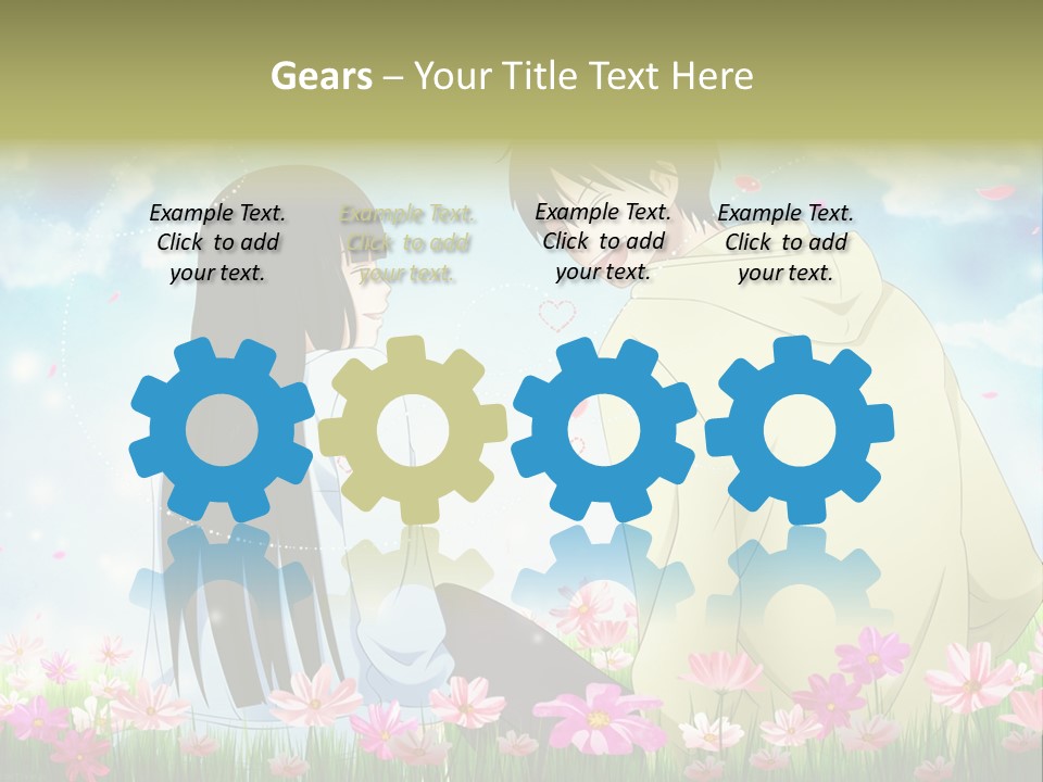 A Couple Of People Standing Next To Each Other PowerPoint Template