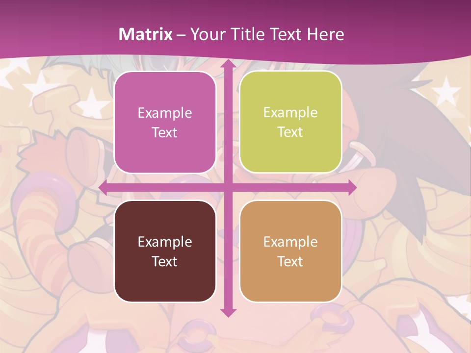 A Cartoon Character Holding A Stuffed Animal On A Purple Background PowerPoint Template