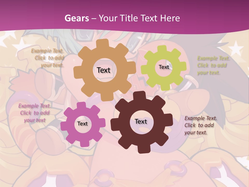 A Cartoon Character Holding A Stuffed Animal On A Purple Background PowerPoint Template