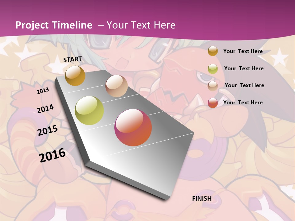 A Cartoon Character Holding A Stuffed Animal On A Purple Background PowerPoint Template