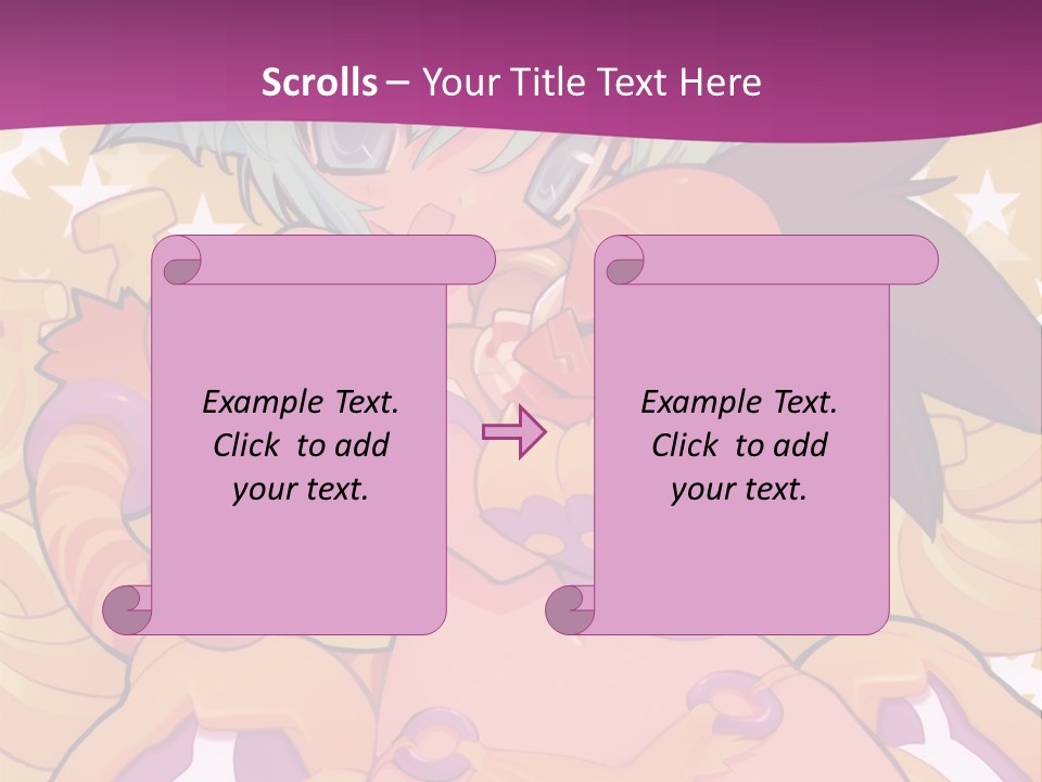 A Cartoon Character Holding A Stuffed Animal On A Purple Background PowerPoint Template