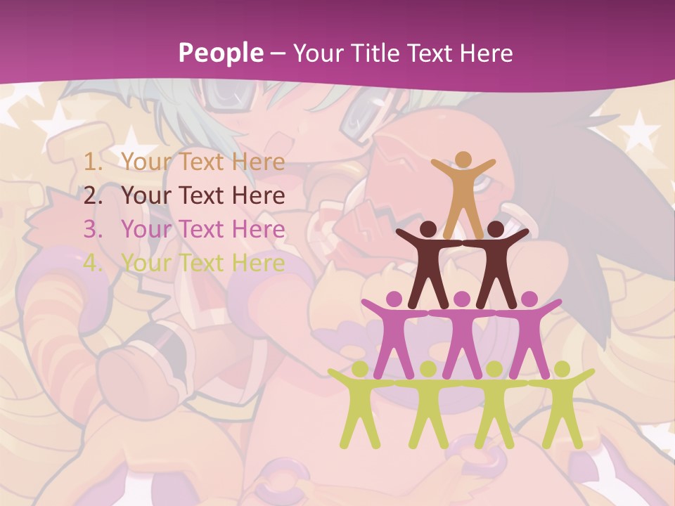 A Cartoon Character Holding A Stuffed Animal On A Purple Background PowerPoint Template