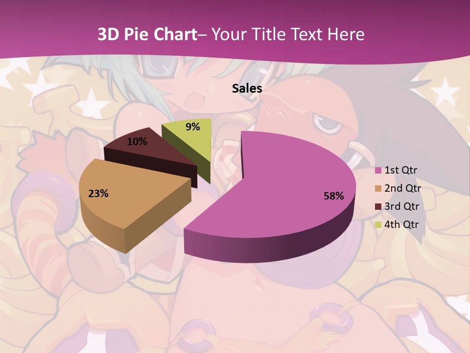 A Cartoon Character Holding A Stuffed Animal On A Purple Background PowerPoint Template