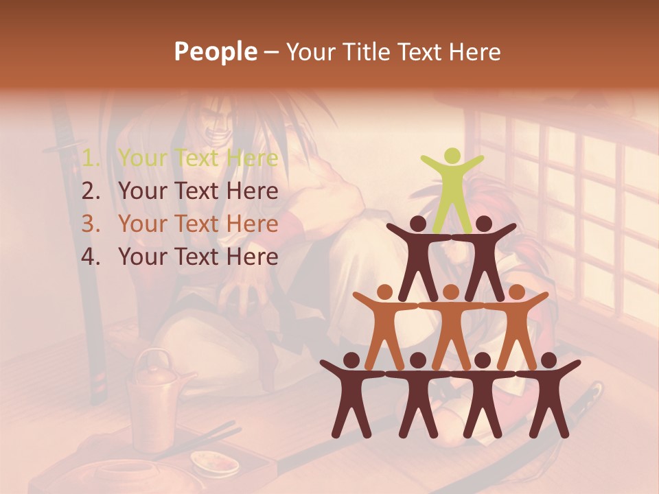 A Man And A Woman Sitting On A Floor Next To Each Other PowerPoint Template