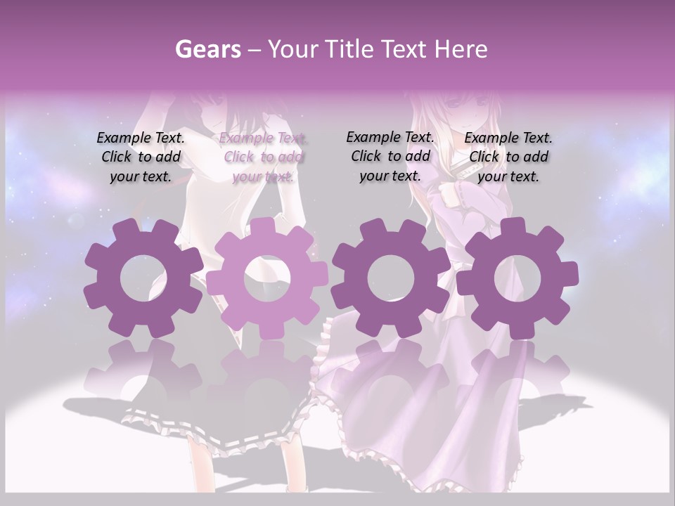 A Couple Of Women Standing Next To Each Other PowerPoint Template