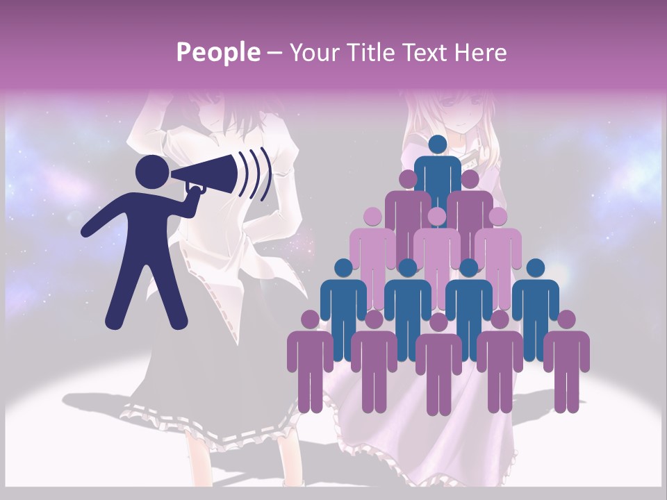 A Couple Of Women Standing Next To Each Other PowerPoint Template