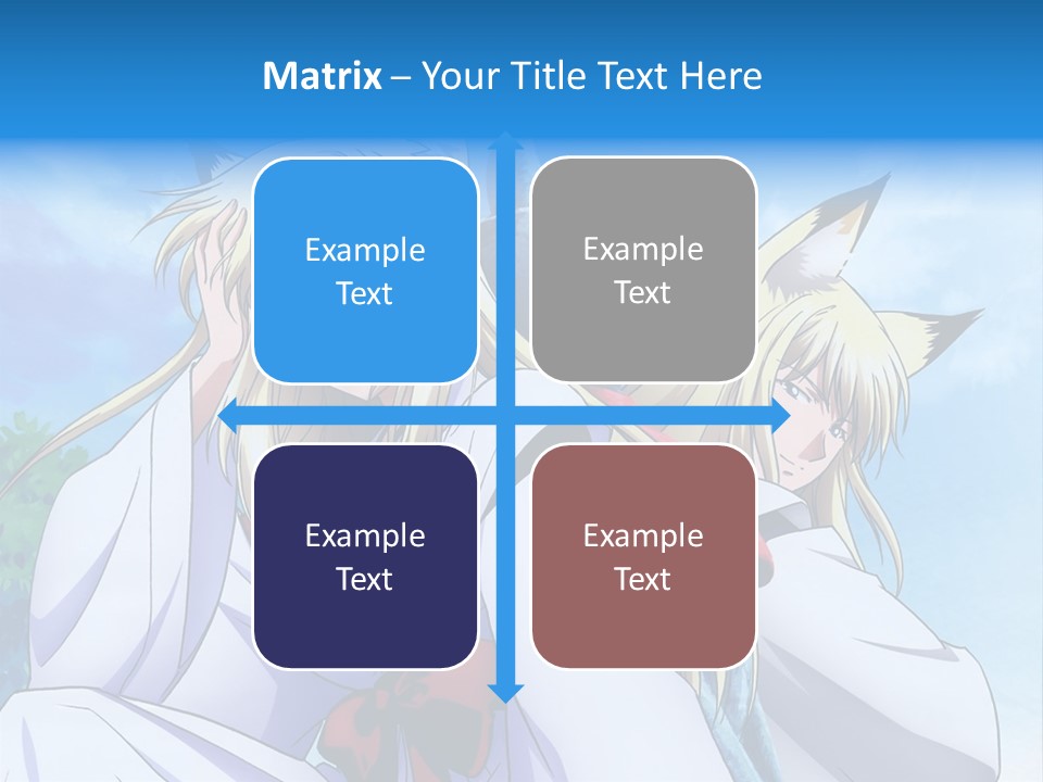 A Couple Of Anime Girls Sitting Next To Each Other PowerPoint Template