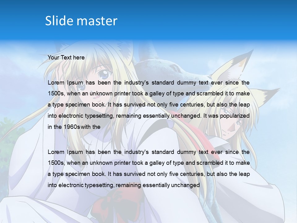 A Couple Of Anime Girls Sitting Next To Each Other PowerPoint Template