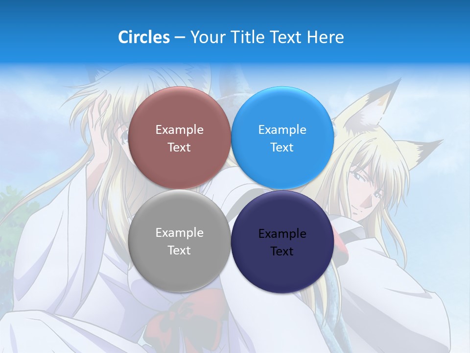 A Couple Of Anime Girls Sitting Next To Each Other PowerPoint Template