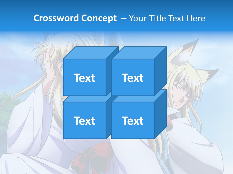 A Couple Of Anime Girls Sitting Next To Each Other PowerPoint Template