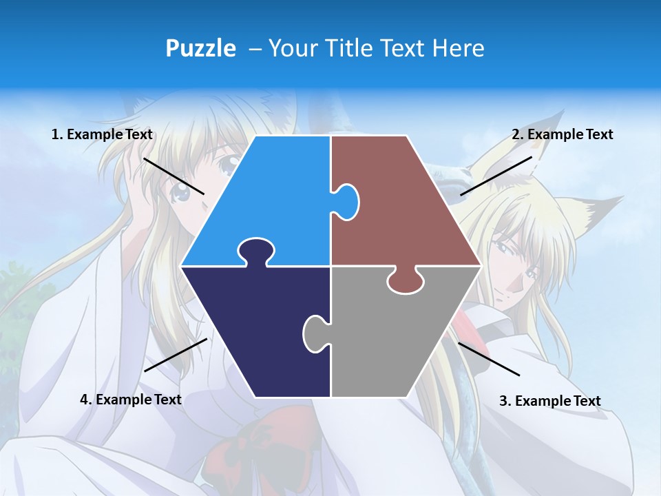 A Couple Of Anime Girls Sitting Next To Each Other PowerPoint Template