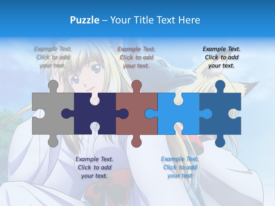 A Couple Of Anime Girls Sitting Next To Each Other PowerPoint Template