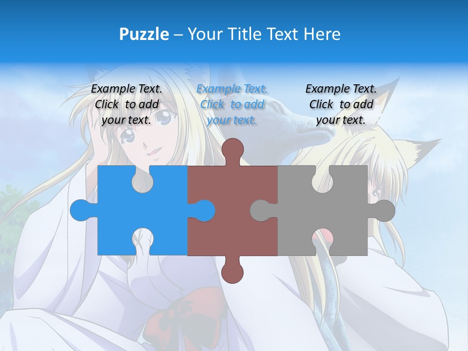 A Couple Of Anime Girls Sitting Next To Each Other PowerPoint Template