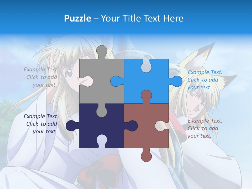 A Couple Of Anime Girls Sitting Next To Each Other PowerPoint Template