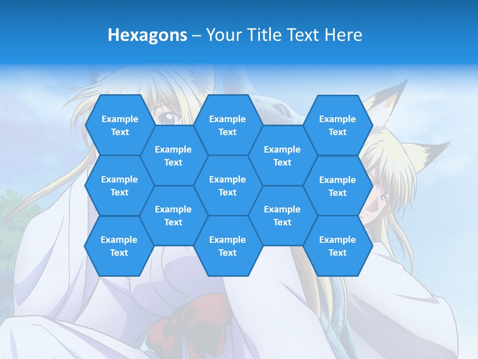 A Couple Of Anime Girls Sitting Next To Each Other PowerPoint Template