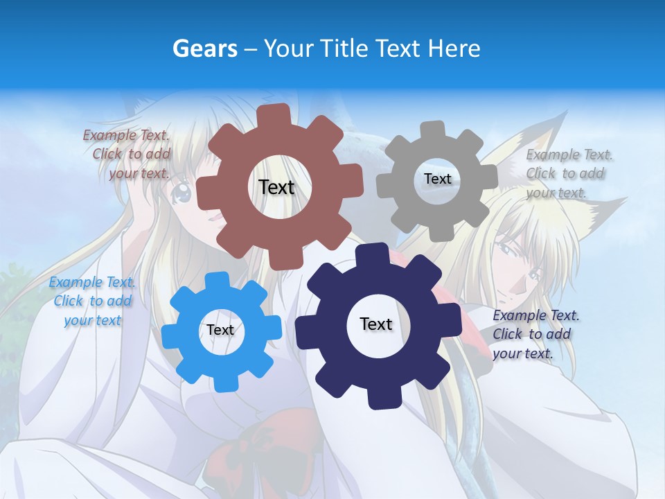 A Couple Of Anime Girls Sitting Next To Each Other PowerPoint Template