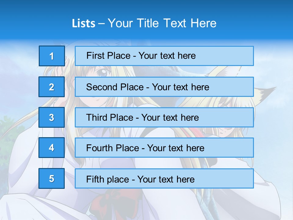 A Couple Of Anime Girls Sitting Next To Each Other PowerPoint Template