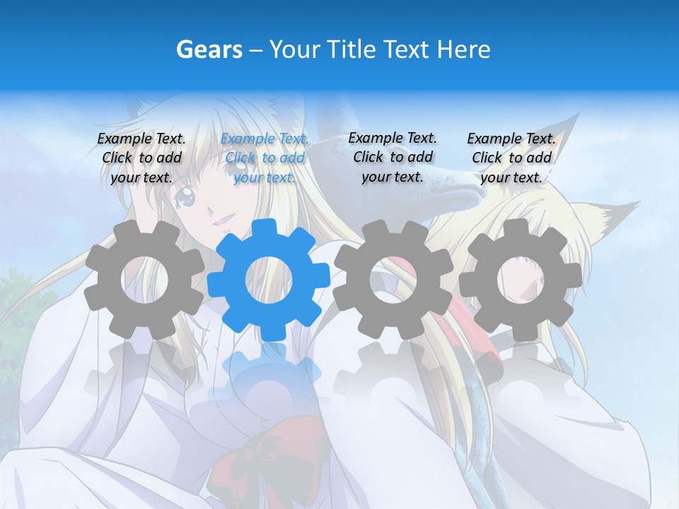 A Couple Of Anime Girls Sitting Next To Each Other PowerPoint Template