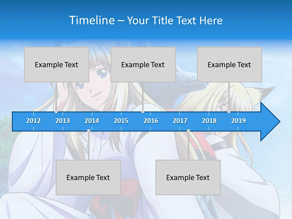 A Couple Of Anime Girls Sitting Next To Each Other PowerPoint Template