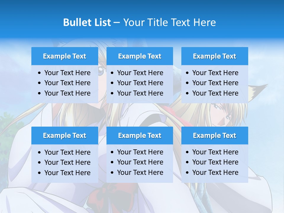 A Couple Of Anime Girls Sitting Next To Each Other PowerPoint Template