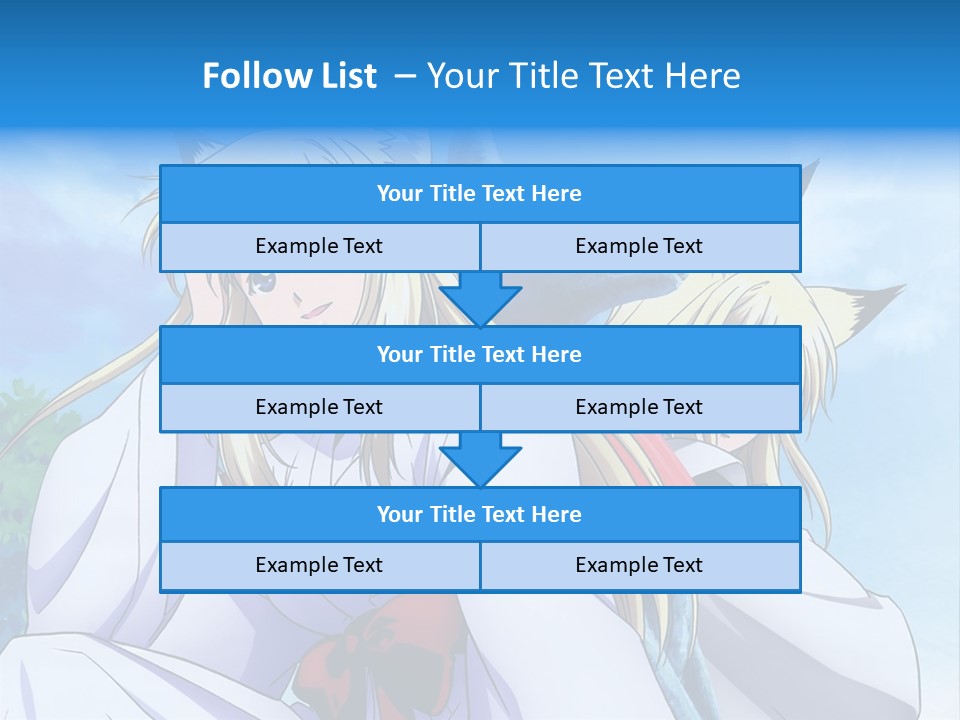 A Couple Of Anime Girls Sitting Next To Each Other PowerPoint Template