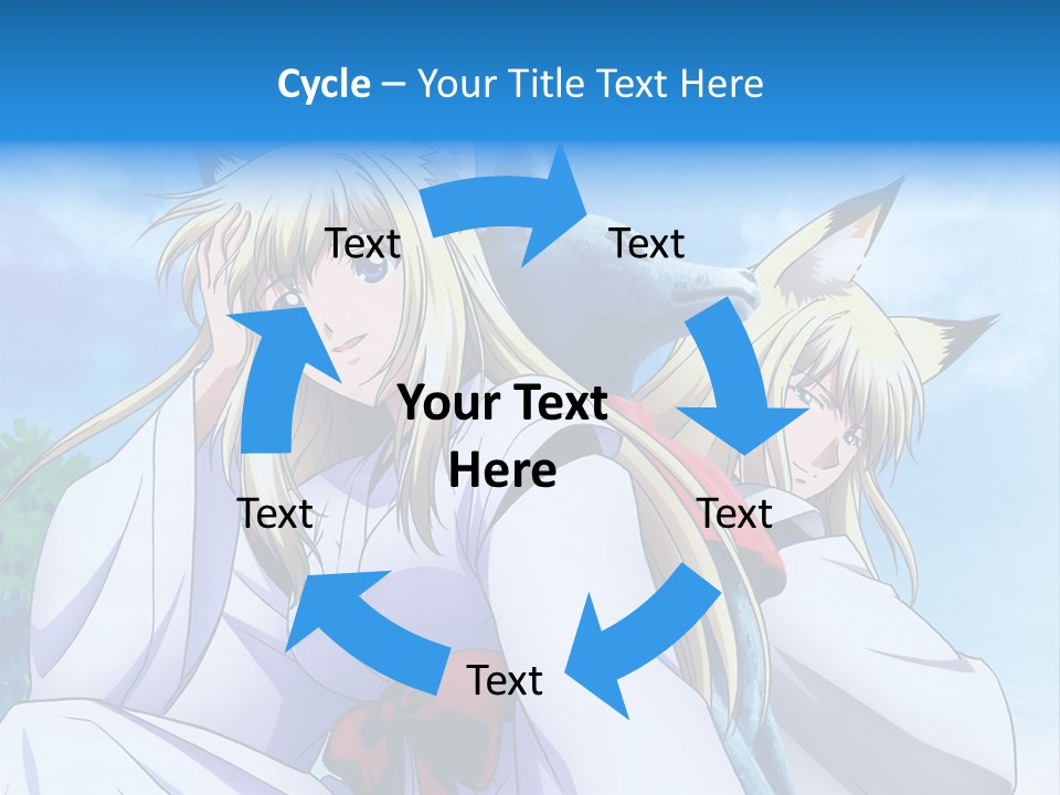 A Couple Of Anime Girls Sitting Next To Each Other PowerPoint Template