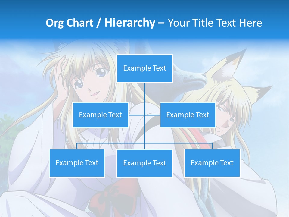 A Couple Of Anime Girls Sitting Next To Each Other PowerPoint Template