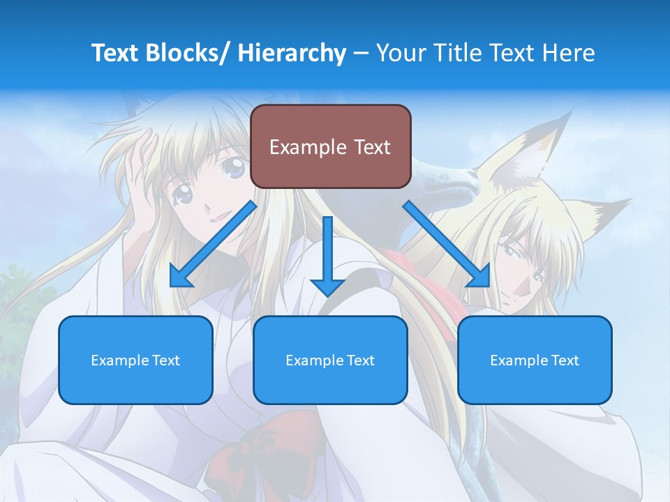 A Couple Of Anime Girls Sitting Next To Each Other PowerPoint Template