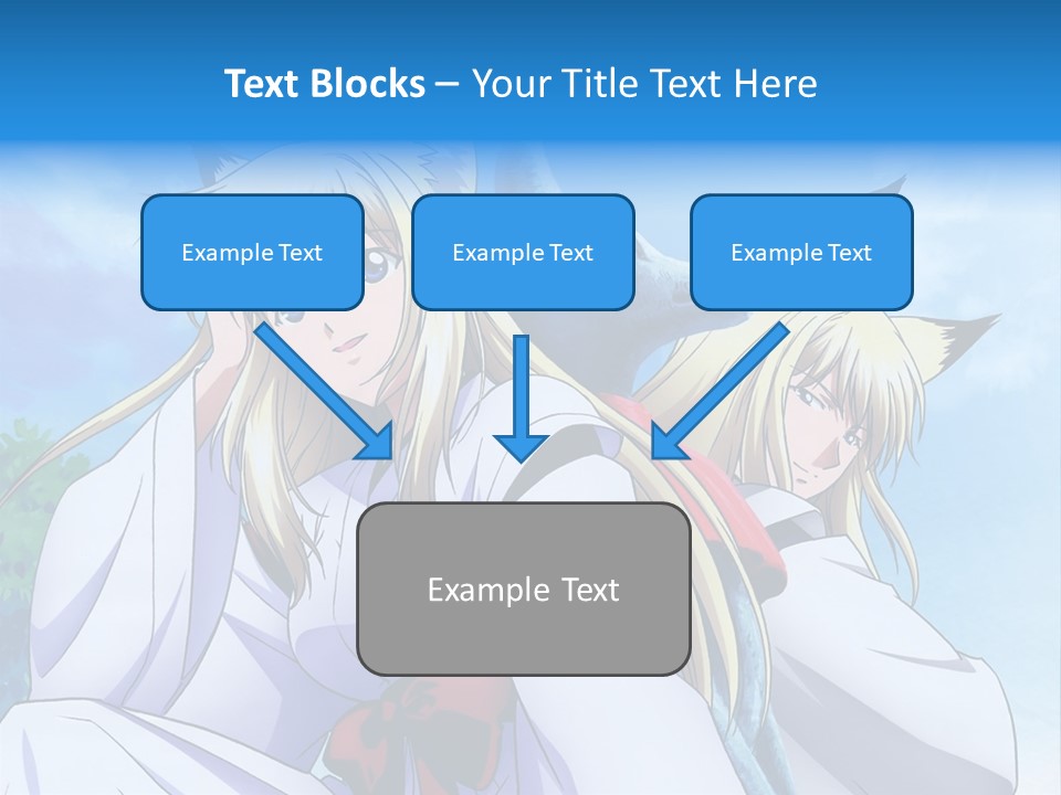 A Couple Of Anime Girls Sitting Next To Each Other PowerPoint Template
