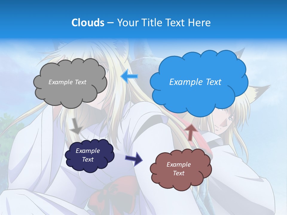 A Couple Of Anime Girls Sitting Next To Each Other PowerPoint Template