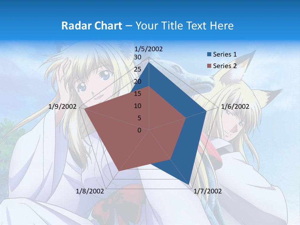 A Couple Of Anime Girls Sitting Next To Each Other PowerPoint Template