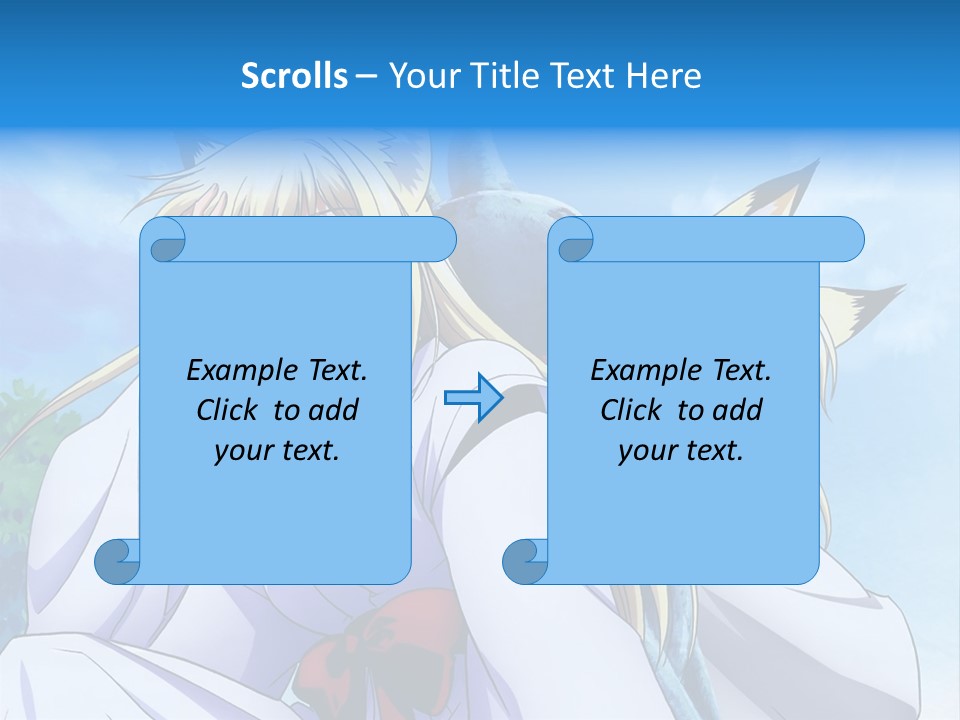 A Couple Of Anime Girls Sitting Next To Each Other PowerPoint Template