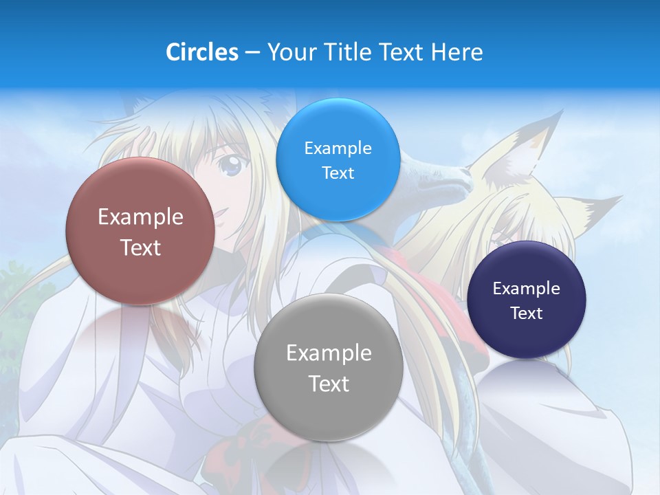 A Couple Of Anime Girls Sitting Next To Each Other PowerPoint Template