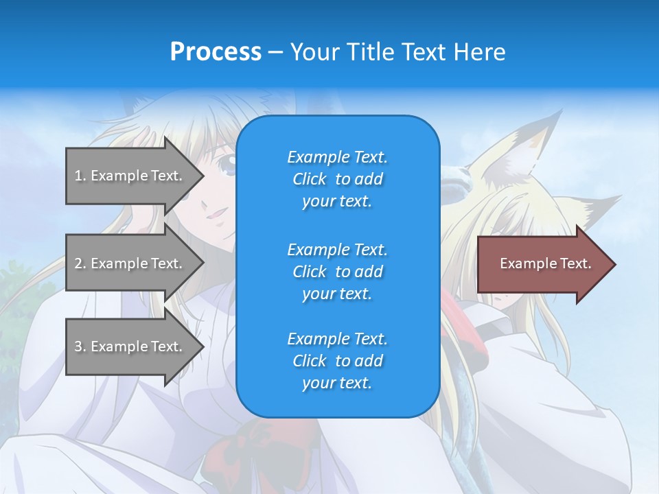 A Couple Of Anime Girls Sitting Next To Each Other PowerPoint Template