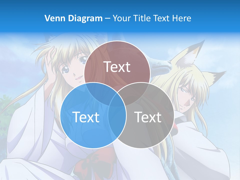 A Couple Of Anime Girls Sitting Next To Each Other PowerPoint Template