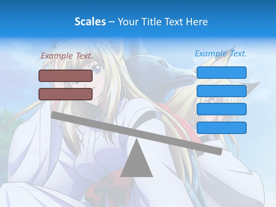 A Couple Of Anime Girls Sitting Next To Each Other PowerPoint Template