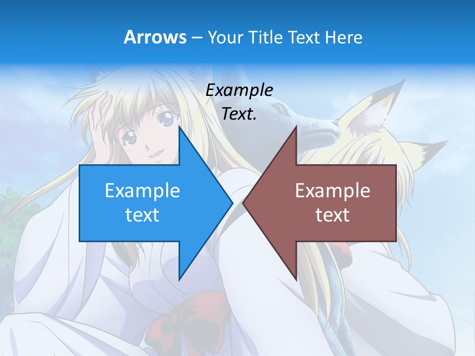 A Couple Of Anime Girls Sitting Next To Each Other PowerPoint Template