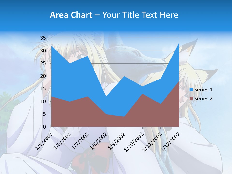 A Couple Of Anime Girls Sitting Next To Each Other PowerPoint Template