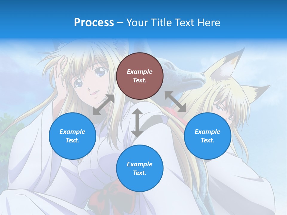 A Couple Of Anime Girls Sitting Next To Each Other PowerPoint Template