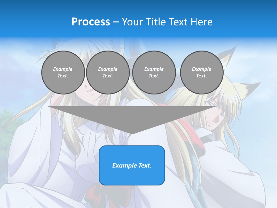 A Couple Of Anime Girls Sitting Next To Each Other PowerPoint Template